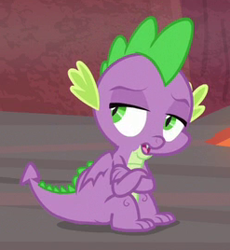 Size: 247x268 | Tagged: safe, screencap, spike, dragon, sweet and smoky, claws, cropped, crossed arms, male, solo, tail, winged spike