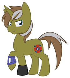 Size: 1100x1230 | Tagged: safe, artist:devipotato, oc, oc only, oc:cayden tavers, pony, unicorn, male, pipbuck, raised hoof, simple background, solo, stallion, transparent background