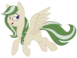 Size: 1200x900 | Tagged: safe, artist:devipotato, oc, oc only, oc:deviant breeze, pegasus, pony, blank flank, braid, female, flying, glasses, mare, simple background, solo, transparent background