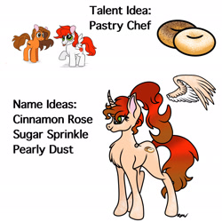 Size: 2048x2048 | Tagged: safe, artist:rmv-art, oc, oc:cinnamon rose, oc:pearl rose, oc:pumpkin spice, alicorn, earth pony, pegasus, pony