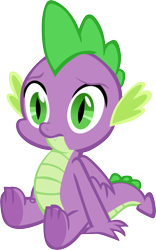 Size: 3606x5784 | Tagged: safe, artist:memnoch, spike, dragon, male, simple background, sitting, solo, transparent background, vector, winged spike