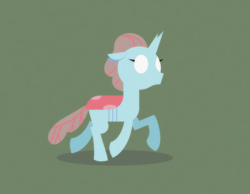 Size: 1972x1528 | Tagged: safe, artist:gd_inuk, ocellus, changedling, changeling, blank eyes, empty eyes, female, green background, lineless, no mouth, no pupils, simple background, solo, trotting, walking