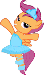 Size: 411x706 | Tagged: safe, artist:angrymetal, scootaloo, pegasus, pony, 1000 hours in ms paint, arms wide open, ballerina, ballet, ballet slippers, clothes, cute, cutealoo, drawn on scratch, girly, jewelry, on one leg, scootarina, scootatutu, scootutu, shoes, simple background, skirt, skirtaloo, smiling, solo, tiara, tomboy taming, transparent background, tutu