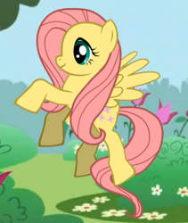 Size: 484x573 | Tagged: safe, fluttershy, pegasus, pony, pony creator, female, flying, mare, raised hoof, smiling, solo, wings