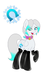 Size: 3039x4707 | Tagged: safe, artist:darkstorm mlp, oc, oc:cold front, pegasus, pony, bell, clothes, cutie mark, latex, latex collar, latex socks, socks, solo, submissive