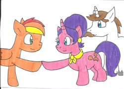 Size: 1186x849 | Tagged: safe, artist:cmara, cookie crumbles, hondo flanks, oc, pony, traditional art
