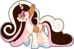 Size: 2784x1836 | Tagged: safe, artist:kurosawakuro, oc, oc:sundae, alicorn, pony, alicorn oc, base used, colored hooves, female, mare, outline, simple background, solo, transparent background, watermark