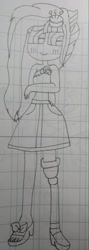 Size: 657x1852 | Tagged: safe, artist:徐詩珮, kerfuffle, equestria girls, rainbow roadtrip, clothes, cute, dress, equestria girls-ified, feet, fufflebetes, lineart, traditional art