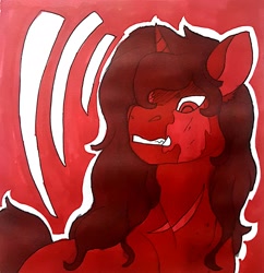 Size: 1972x2036 | Tagged: safe, artist:euspuche, oc, oc:bean, pony, unicorn, bust, female, portrait, traditional art