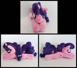 Size: 953x838 | Tagged: safe, artist:catnapcaps, sugar belle, pony, beanie (plushie), female, irl, mare, photo, plushie, prone, solo