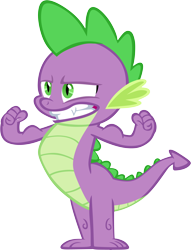 Size: 4585x6001 | Tagged: safe, artist:memnoch, spike, dragon, the crystalling, flexing, looking good spike, male, simple background, solo, transparent background, vector