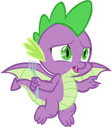 Size: 5314x6001 | Tagged: safe, artist:memnoch, spike, dragon, fork, male, simple background, solo, spread wings, transparent background, vector, winged spike, wings