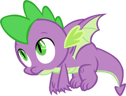 Size: 7882x6001 | Tagged: safe, artist:memnoch, spike, dragon, looking up, male, simple background, solo, transparent background, vector, winged spike