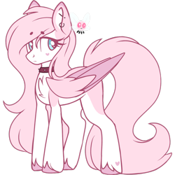 Size: 2048x2048 | Tagged: safe, artist:cinnamontee, oc, parasprite, pegasus, pony, female, mare, simple background, solo, transparent background, two toned wings