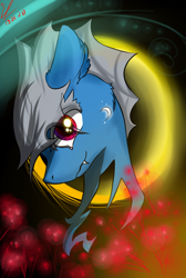 Size: 858x1280 | Tagged: safe, artist:yuris, oc, pony, half-changeling oc, solo