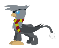 Size: 684x552 | Tagged: safe, artist:moonlightthegriffon, oc, griffon, clothes, eyepatch, scarf, simple background, solo, transparent background