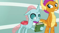 Size: 1920x1080 | Tagged: safe, screencap, ocellus, smolder, changedling, changeling, dragon, 2 4 6 greaaat, book