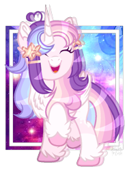 Size: 707x937 | Tagged: safe, artist:sweet-psycho-uwu, oc, oc:celestial moon, alicorn, pony, base used, female, happy, magical lesbian spawn, mare, offspring, parent:rainbow dash, parent:twilight sparkle, parents:twidash, solo