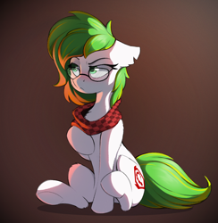 Size: 1838x1886 | Tagged: safe, artist:rexyseven, oc, oc:white night, earth pony, pony, blushing, cute, female, glasses, mare, rule 63, rule63betes, solo