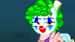 Size: 1152x648 | Tagged: safe, edit, cozy glow, pegasus, pony, school raze, clown, clown makeup, clowny glow, joker (2019), photoshop, the joker