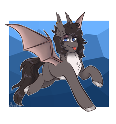 Size: 2756x2953 | Tagged: safe, artist:jeshh, oc, oc:rio, bat pony, pony, male, solo, stallion, tongue out