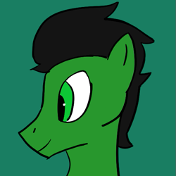 Size: 527x527 | Tagged: safe, artist:bad_karma, oc, oc only, oc:karma, pegasus, pony, bust, green background, male, portrait, simple background, stallion