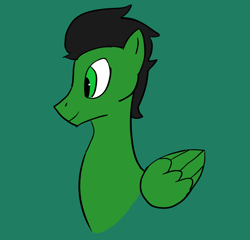 Size: 960x923 | Tagged: safe, artist:bad_karma, oc, oc only, oc:karma, pegasus, pony, bust, green background, male, portrait, simple background, stallion