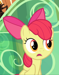 Size: 644x821 | Tagged: safe, screencap, apple bloom, surf and/or turf, cropped, open mouth, solo, train