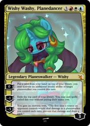 Size: 375x523 | Tagged: safe, artist:moonseeker, oc, oc:wishy washy, pony, genie, magic, magic the gathering, planeswalker