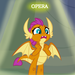 Size: 1600x1600 | Tagged: safe, artist:memnoch, smolder, dragon, cute, opera, show accurate, singing, smolderbetes, solo