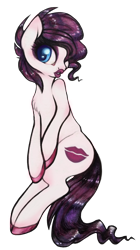 Size: 864x1548 | Tagged: safe, artist:hippykat13, oc, oc only, oc:diva, earth pony, pony, bipedal, chest fluff, cute, digital art, hoof polish, lips, lipstick, simple background, solo, traditional art, transparent background