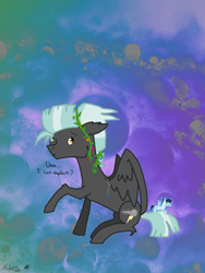 Size: 1080x1440 | Tagged: safe, artist:speedy draw, soarin', thunderlane, pegasus, pony, clover, colored sketch, cute, digital art, flower, flower in hair, plushie, solo, thunderbetes