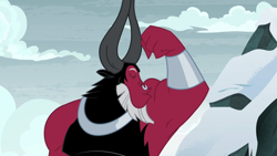 Size: 1920x1080 | Tagged: safe, screencap, lord tirek, centaur, frenemies (episode), armpits, flexing, kissing, male, nose piercing, nose ring, piercing, solo