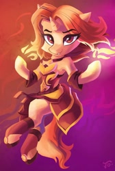 Size: 1280x1904 | Tagged: safe, artist:saxopi, oc, oc only, pony, unicorn, dota 2, fire magic, lina, solo