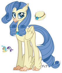 Size: 1280x1503 | Tagged: safe, artist:dianamur, oc, oc only, classical hippogriff, hippogriff, female, magical lesbian spawn, offspring, parent:princess skystar, parent:rarity, simple background, solo, transparent background