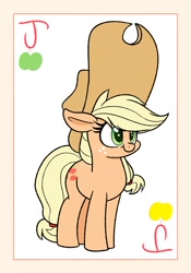 Size: 1400x2000 | Tagged: safe, artist:heir-of-rick, derpibooru import, applejack, earth pony, pony, cute, female, freckles, hidden cane, jackabetes, mare, smiling, solo