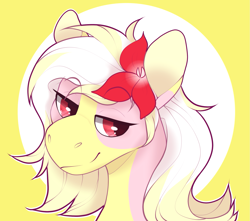 Size: 1697x1500 | Tagged: artist needed, safe, oc, oc:carmen garcía, earth pony, pony, bust, flower, flower in hair, portrait