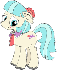 Size: 818x1024 | Tagged: safe, artist:danksailor, coco pommel, pony, blushing, chest fluff, cocobetes, cute, floppy ears, fluffy, simple background, solo, unshorn fetlocks, white background