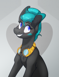 Size: 735x946 | Tagged: safe, artist:sararini, oc, oc:karma, earth pony, pony, bust, female, goggles, mare, portrait, solo