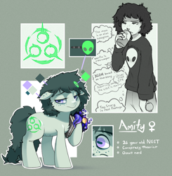 Size: 1200x1225 | Tagged: safe, artist:cokesleeve, oc, oc:amity, earth pony, human, pony, cutie mark, female, freckles, human female, reference sheet, solo