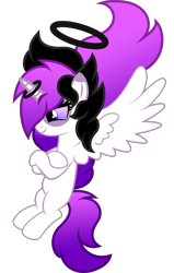 Size: 1280x2011 | Tagged: safe, artist:fletcherthehuntress, oc, oc:almessea wishcrusher, alicorn, pony, alicorn oc, female, halo, mare, simple background, solo, transparent background, vector