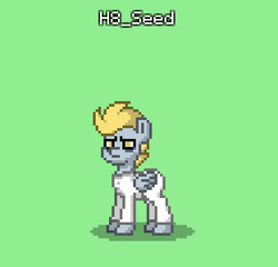 Size: 311x298 | Tagged: safe, oc, oc only, oc:h8-seed, pegasus, pony, fanfic:rainbow factory, male, pixel art, pony town, screenshots, simple background, solo, stallion