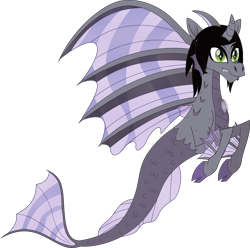 Size: 3667x3643 | Tagged: safe, artist:lightningbolt, derpibooru exclusive, pony, siren, .svg available, cloven hooves, curved horn, fangs, fins, fish tail, floating, happy, horn, kellin quinn, male, movie accurate, ponified, scales, simple background, sleeping with sirens, slit eyes, smiling, solo, svg, transparent background, vector