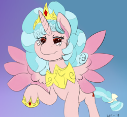 Size: 800x734 | Tagged: safe, artist:huffylime, cozy glow, alicorn, pony, the ending of the end, alicornified, cozycorn, crown, jewelry, mlp fim's ninth anniversary, race swap, regalia, sketch, solo