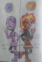 Size: 1024x1516 | Tagged: safe, artist:tobiisabunny, oc, equestria girls, alternate costumes, bored, cigarette, lighter, monochrome, power rangers, power rangers beast morphers, pride, saligia rangers, scar, seven deadly sins, smoking, superbia, symbol, tokumei sentai go-busters, traditional art