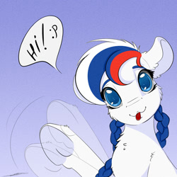 Size: 2000x2000 | Tagged: safe, artist:skitsroom, oc, oc:marussia, pony, mlem, nation ponies, ponified, russia, silly, single, solo, tongue out, waving