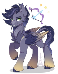 Size: 1024x1303 | Tagged: safe, artist:pvrii, oc, oc:orion, pegasus, pony, cloven hooves, colored wings, male, multicolored wings, raised hoof, simple background, smiling, solo, transparent background, wings