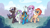 Size: 1280x720 | Tagged: safe, artist:ohjeetorig, oc, oc:countess pi, oc:peaches silversong, oc:tomeytine, oc:trixie gadgets, oc:whirlypoo, earth pony, pegasus, pony, unicorn, tails of equestria, adventurer, binoculars, critical role, crown, female, glasses, goggles, jewelry, male, mare, potion, regalia, rpg, stallion