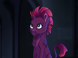 Size: 4000x3000 | Tagged: safe, artist:venommocity, fizzlepop berrytwist, tempest shadow, pony, high res, solo, younger