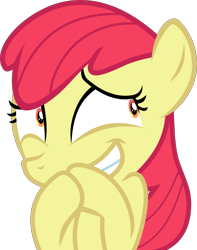 Size: 4185x5306 | Tagged: safe, artist:frownfactory, edit, editor:slayerbvc, apple bloom, earth pony, pony, campfire tales, accessory-less edit, excited, faic, female, filly, grin, happy, missing accessory, reaction image, simple background, smiling, solo, transparent background, vector, vector edit